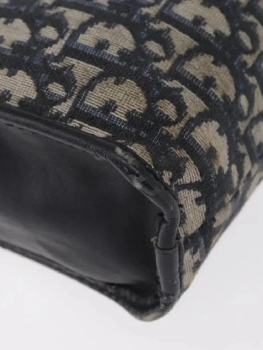 Christian Dior Trotter Canvas Clutch Bag Navy Auth 179986